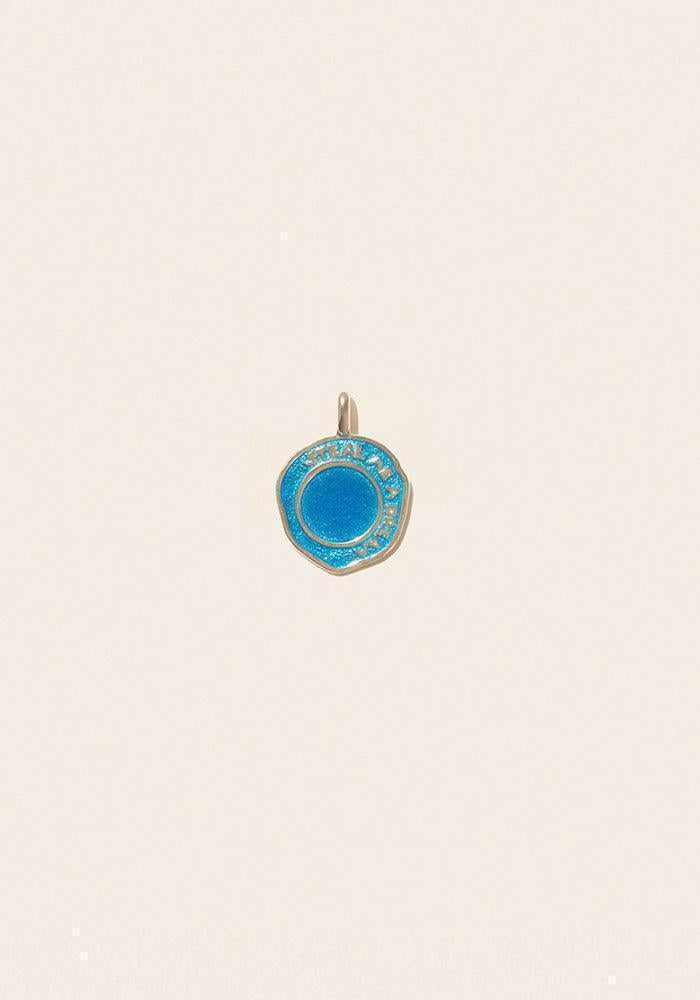 Pendentif Hydra En Argent Et Résine Bleue