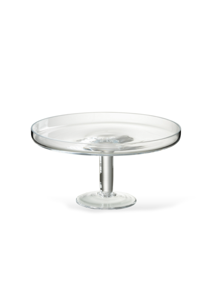 Plat A Tarte Rond Sur Pied En Verre Transparent - Blush Sélection Décoration