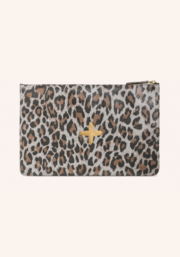 Pochette Love Guépard Sable
