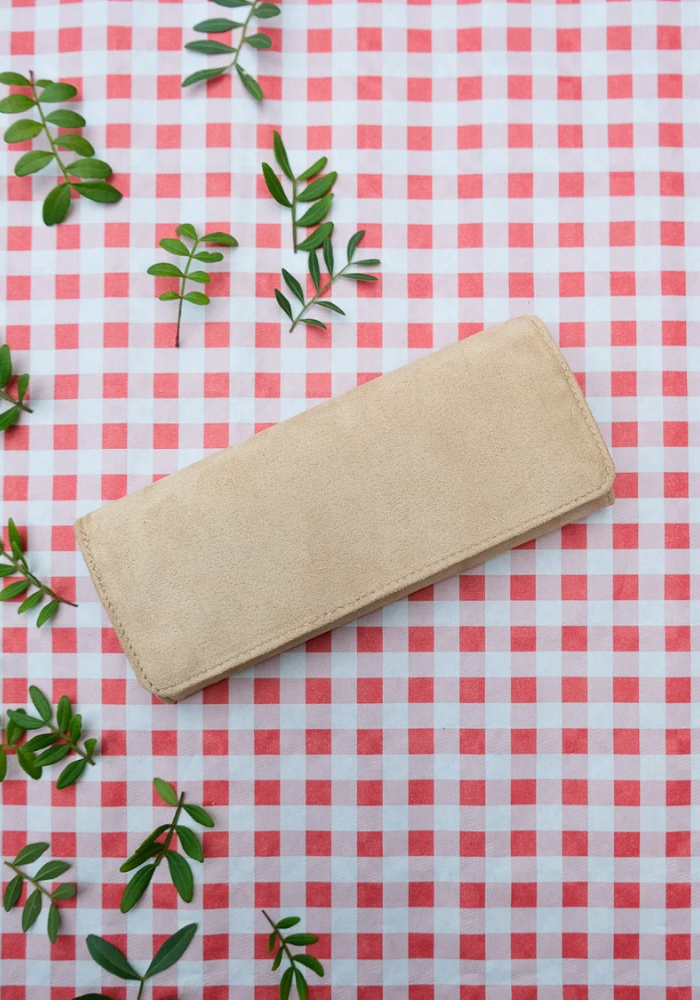Pochette À Bijoux De Voyage Catherine En Velours Beige - Sélectionné par Blush