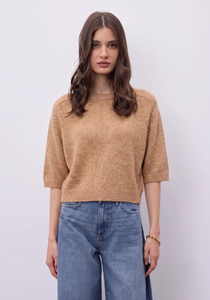 Pull Cachemire Lilou Camel Chiné - Notshy