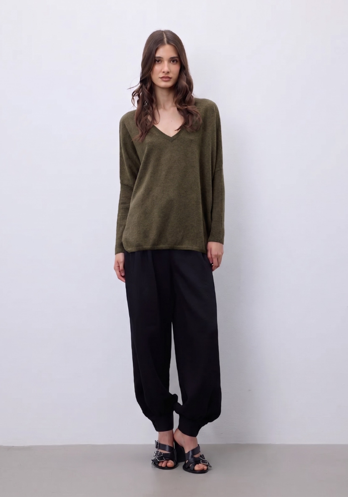 Pull Poncho Cachemire Faustine Argile - Notshy