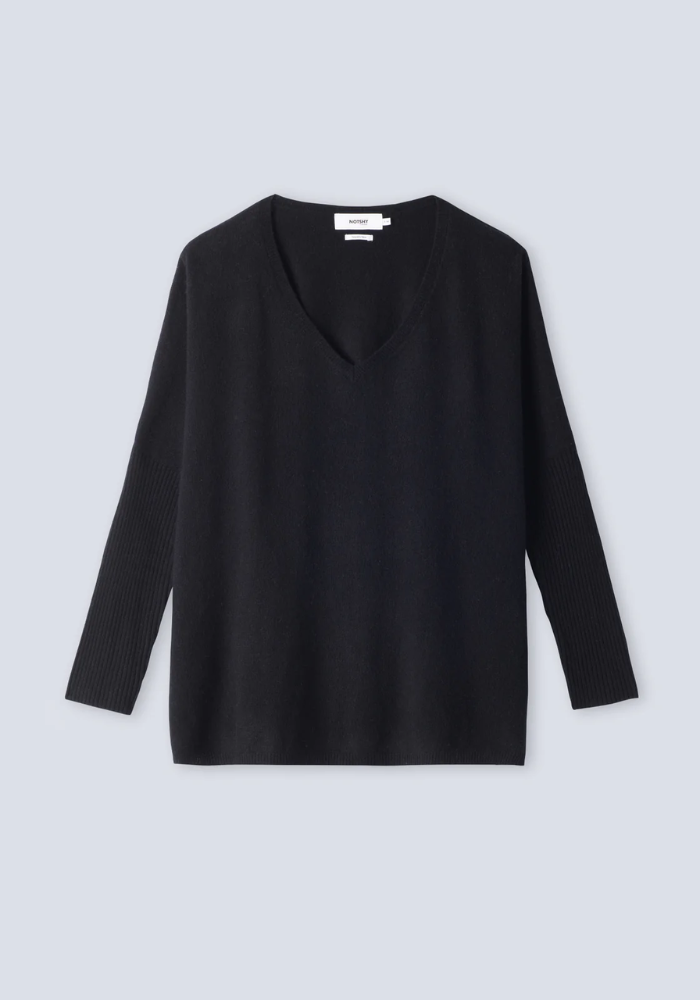 Pull Poncho Cachemire Faustine Noir - Notshy