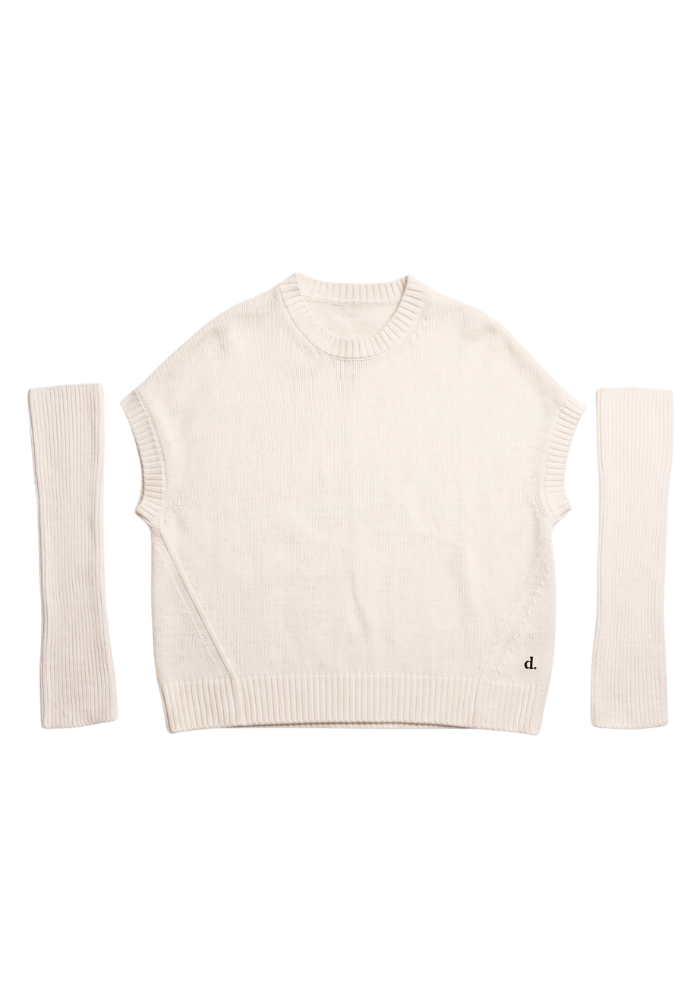 Pull Sans Manche Et Mitaines Panna