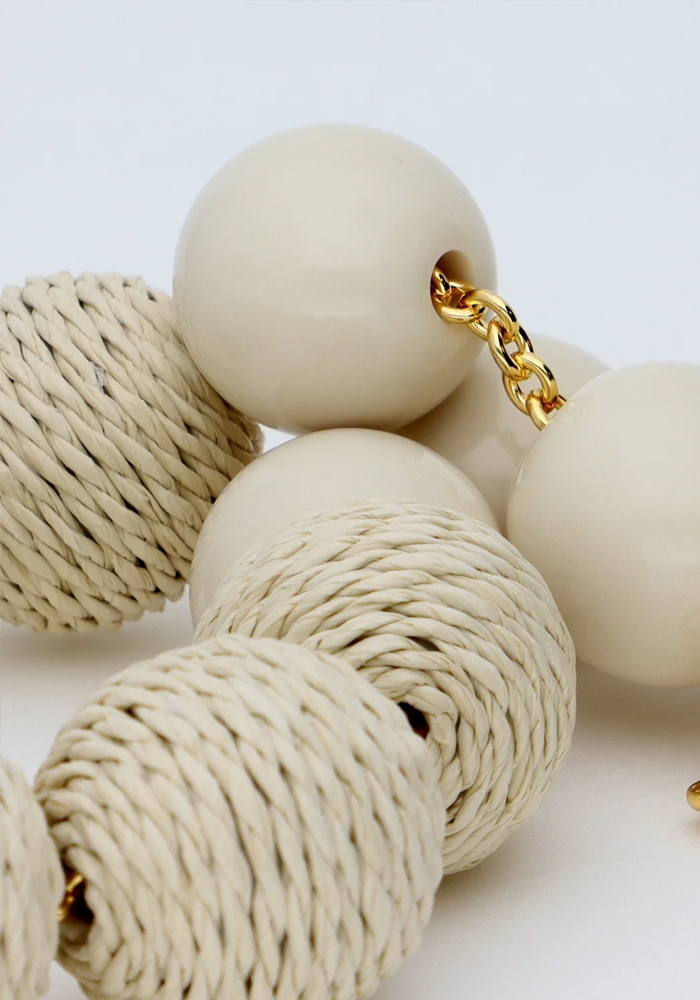 Collier Raffia Beads Sand - Vanessa Baroni