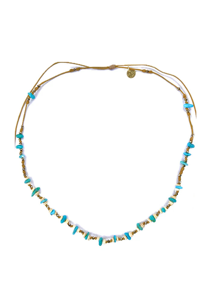 Ras de cou Turquoise Coquillage Pyrite - Be By Cat
