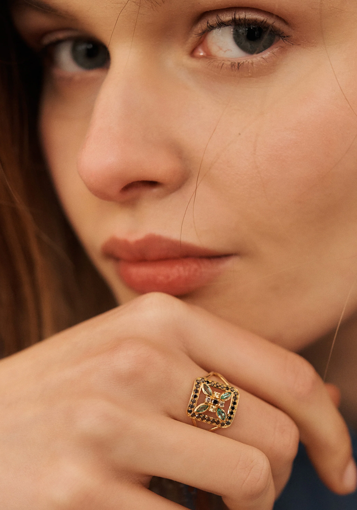 Bague Rita 4 Verte - Sophie D'Agon