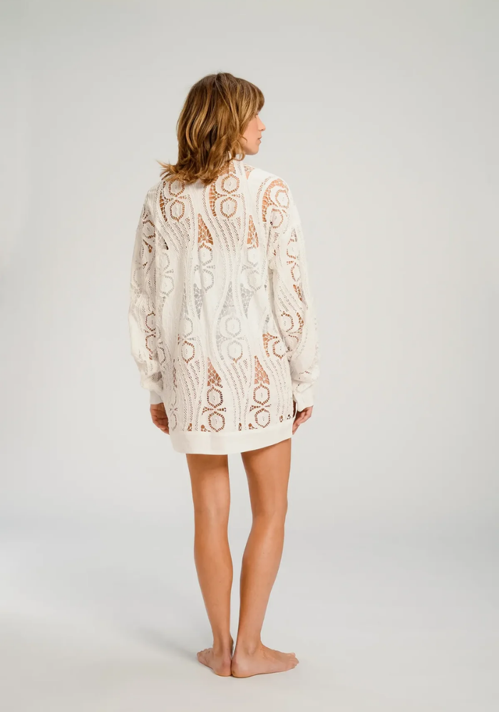 Robe Courte Dentelle Blanche New York - V De Vinster