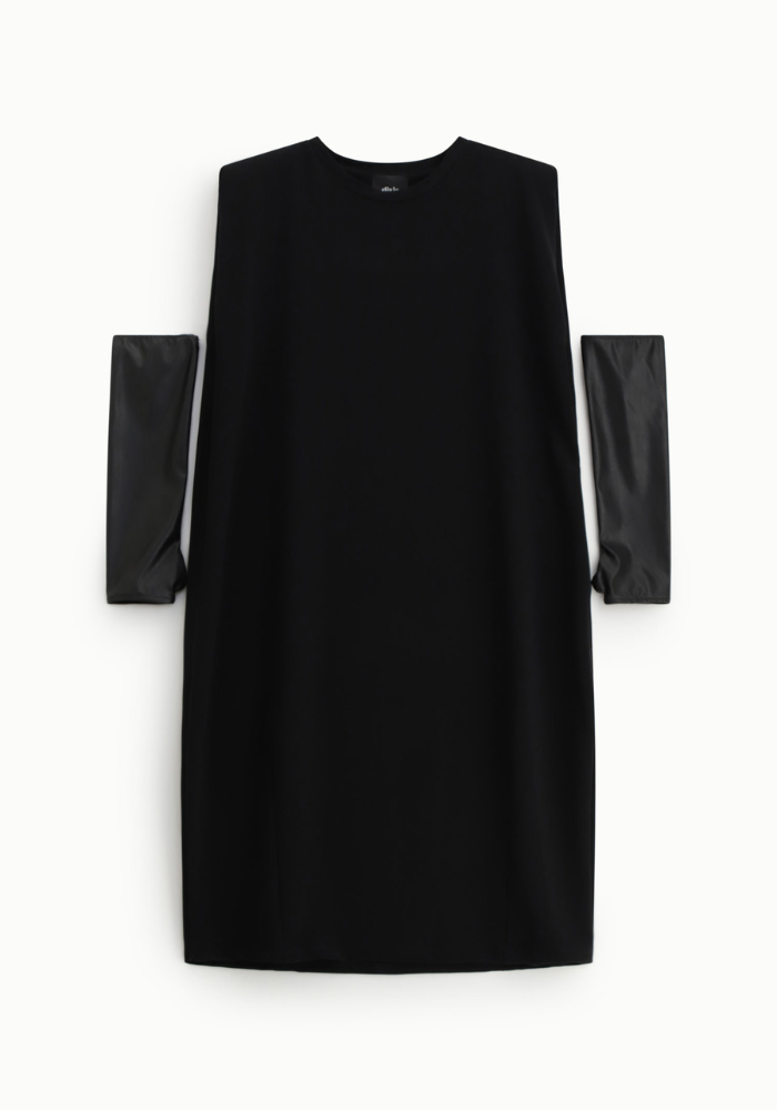 Robe Droite Midi Avec Mitaines Similicuir - Dixie