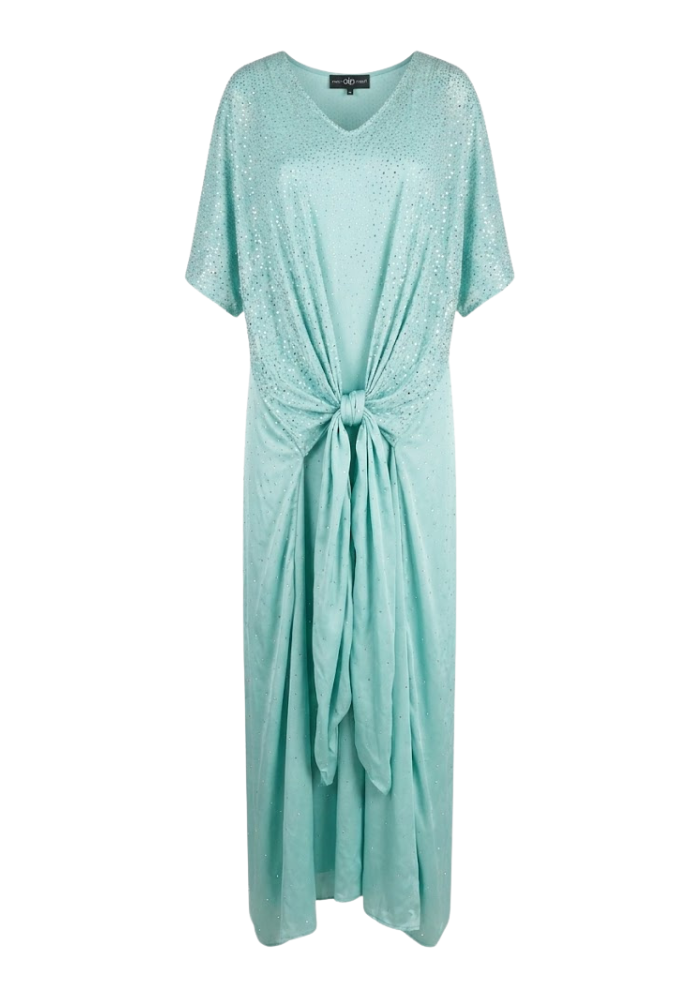 Robe Georgette Manches Courtes Vert D'Eau - Avaro Figlio Milano