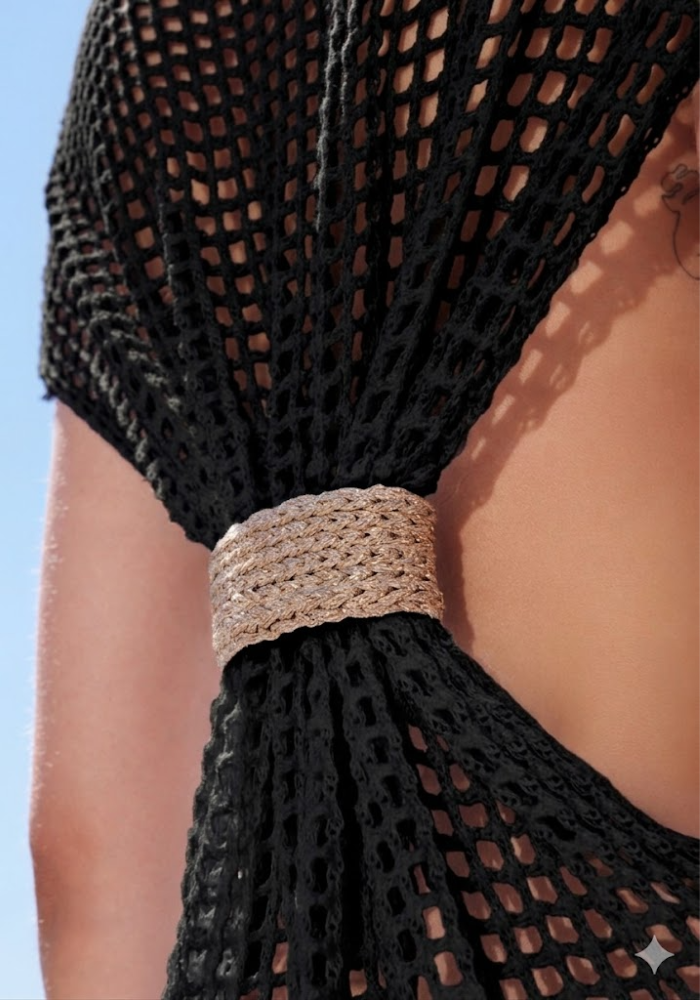 Robe Longue En Crochet Noir - Sélectionné par Blush