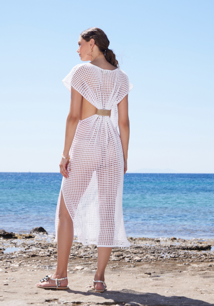 Robe Longue En Crochet Blanc - Sélectionné par Blush