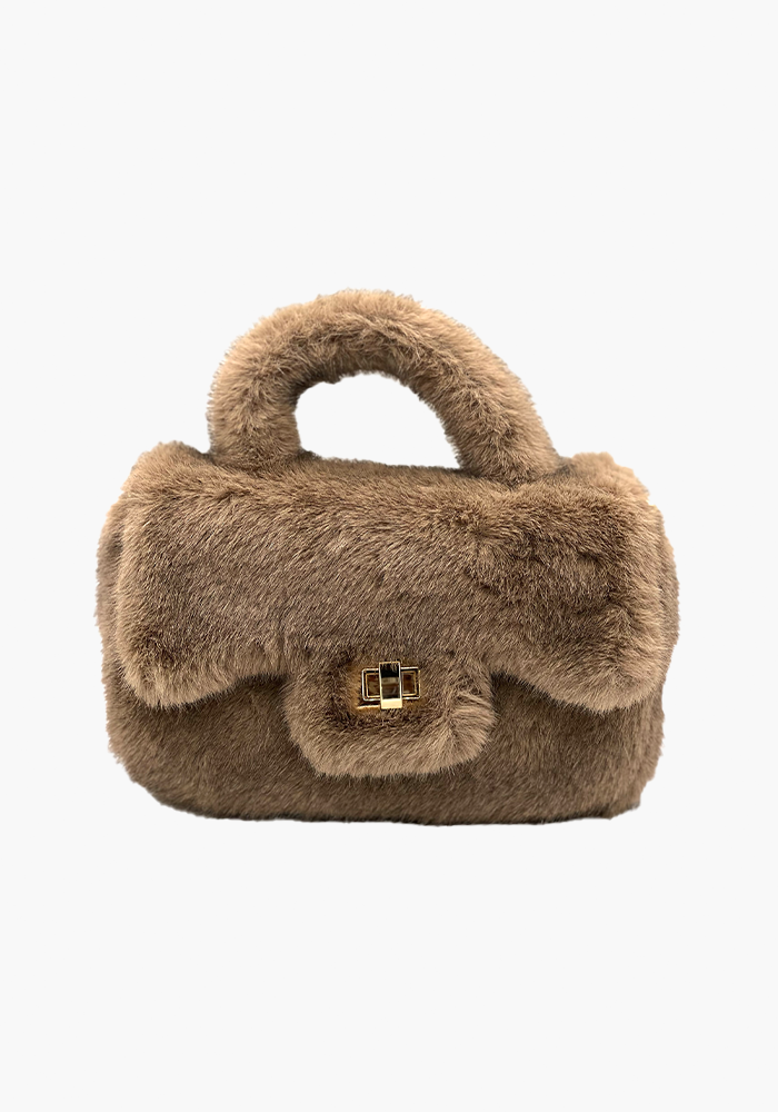 Sac Mini Fourrure Moka - Lou Andrea