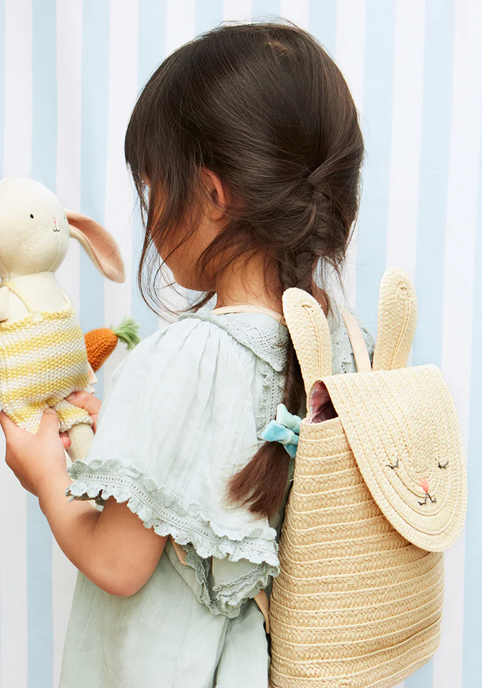 Sac À Dos En Raphia Lapin - Meri Meri