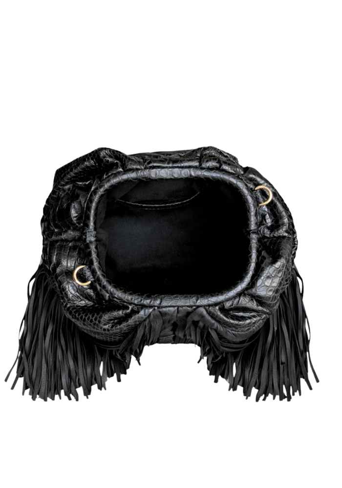 Sac Big Uniq Franges Noir - Sista Paris