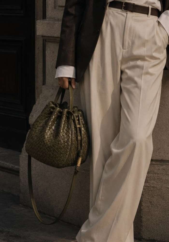 Sac Moon Woven Kaki - Sista Paris