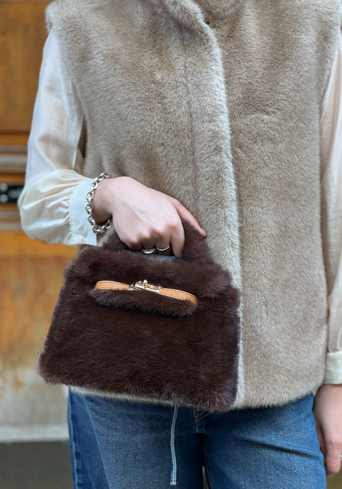 Sac Fourrure Marron - Lou Andrea
