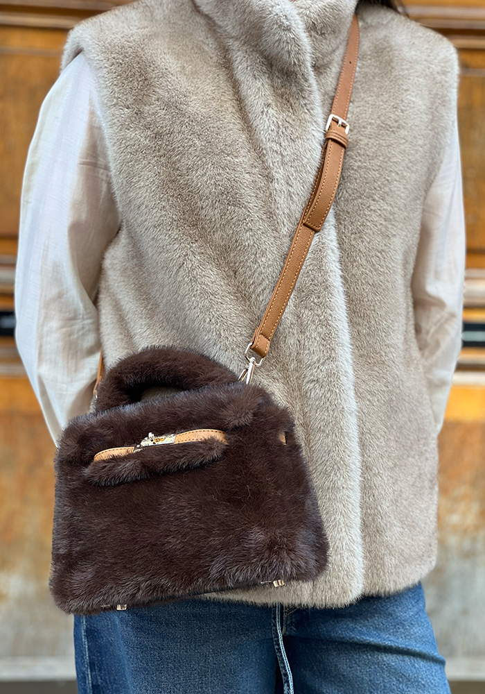 Sac Fourrure Marron - Lou Andrea