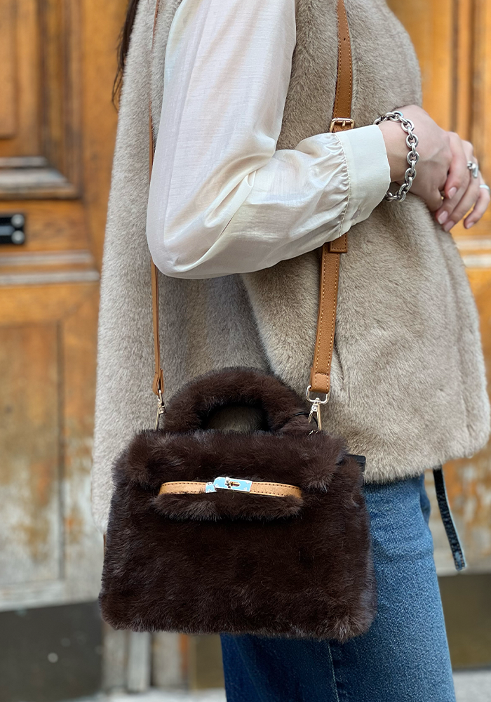 Sac Fourrure Marron - Lou Andrea