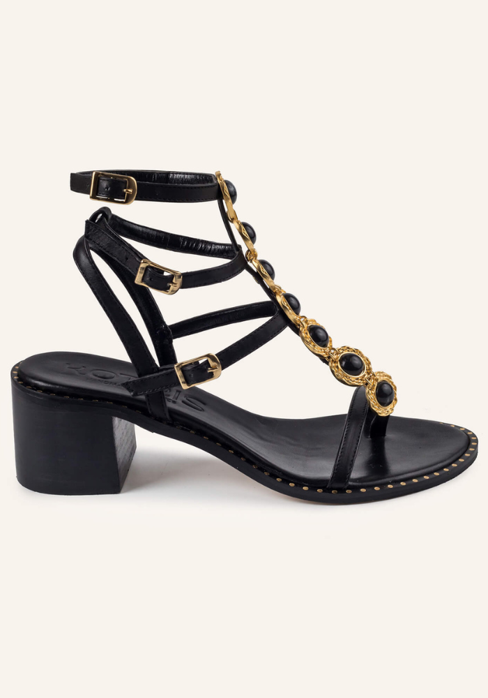 Sandales Andromeda Noir - Greek Designer