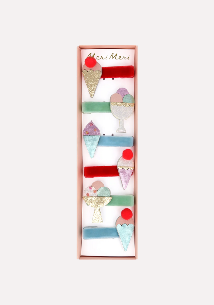Set De 6 Barrettes Cheveux Cornet De Glace - Meri Meri