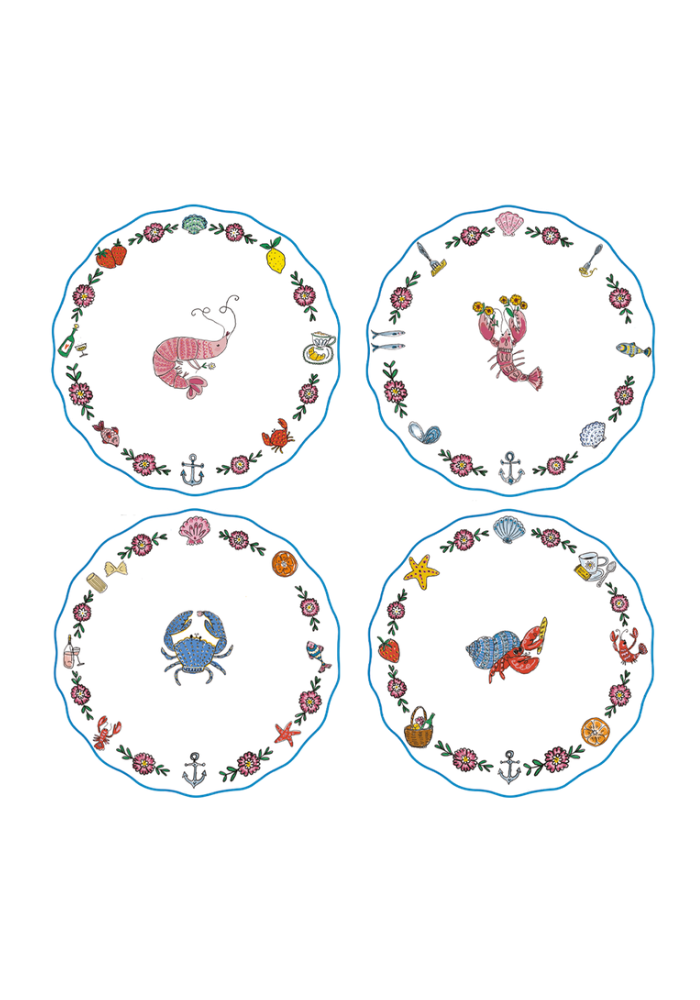 Set De 4 Grandes Assiettes Crustacés - Sélectionné par Blush