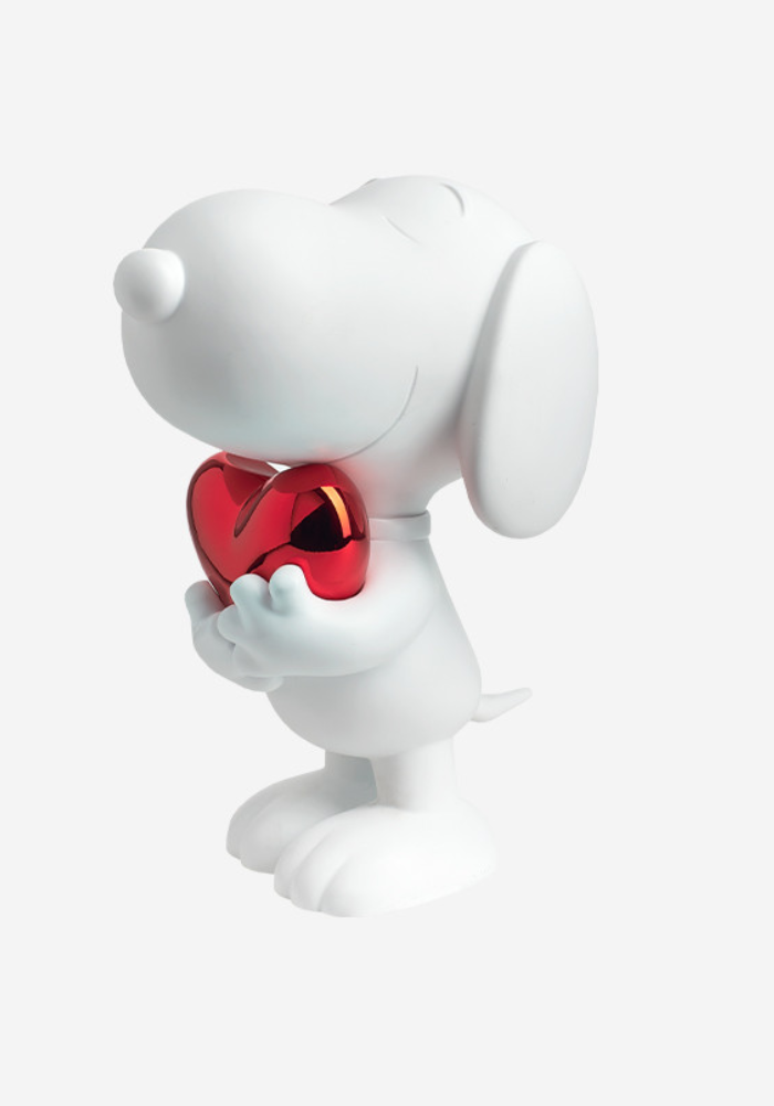 Snoopy Coeur Blanc Mat & Coeur Rouge Chromé