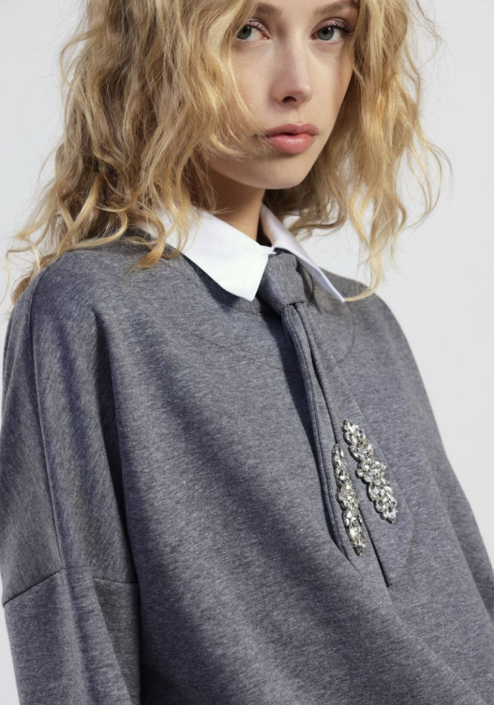 Sweat-Shirt Cravate Gris - Dixie