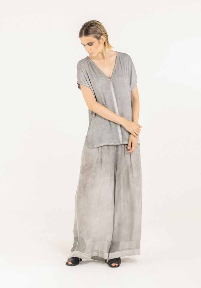 T-Shirt Manches Courtes Col V Silver Pearl - Sélectionné par Blush