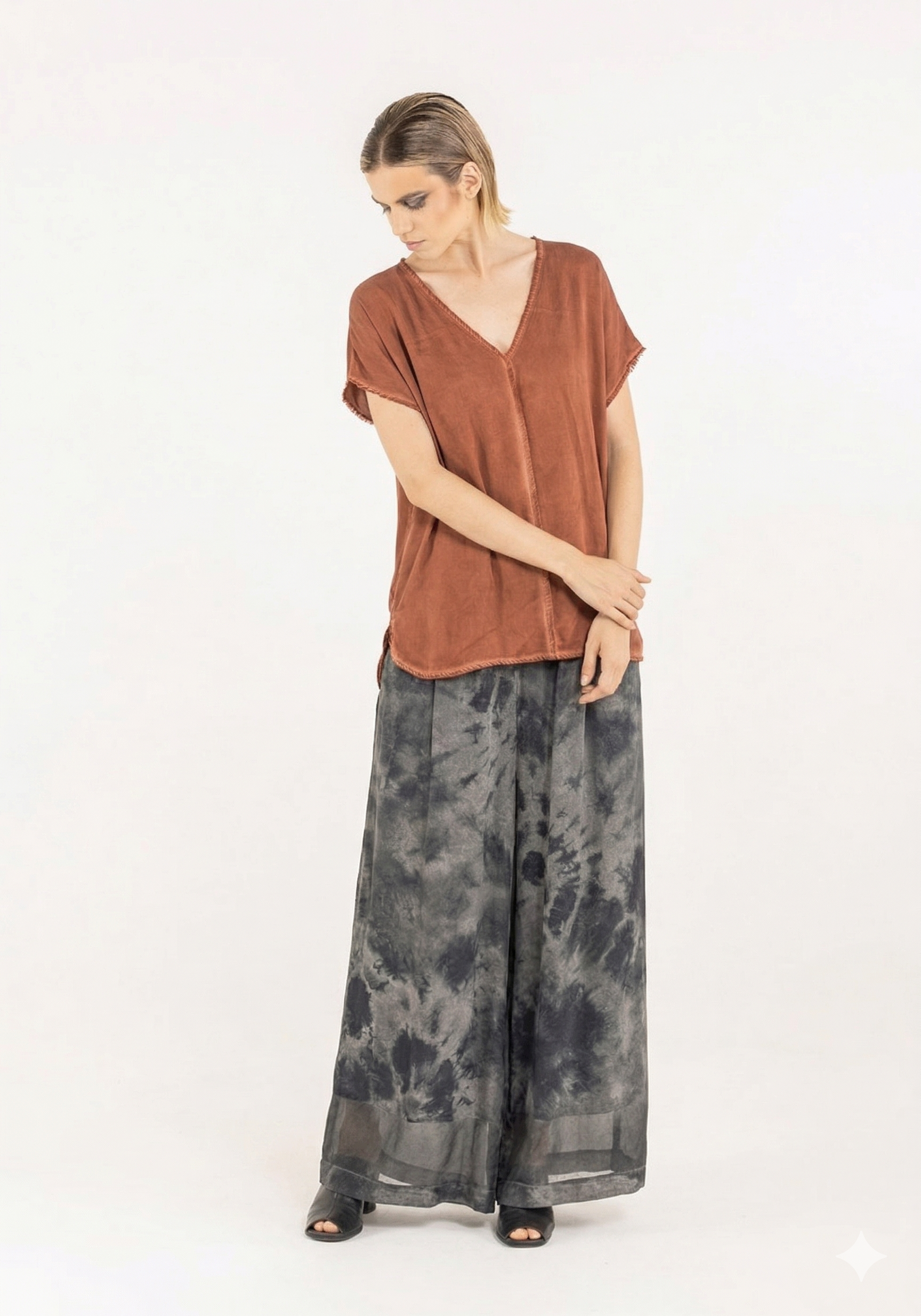 T-Shirt Manches Courtes Col V Starfish Orange - V de Vinster
