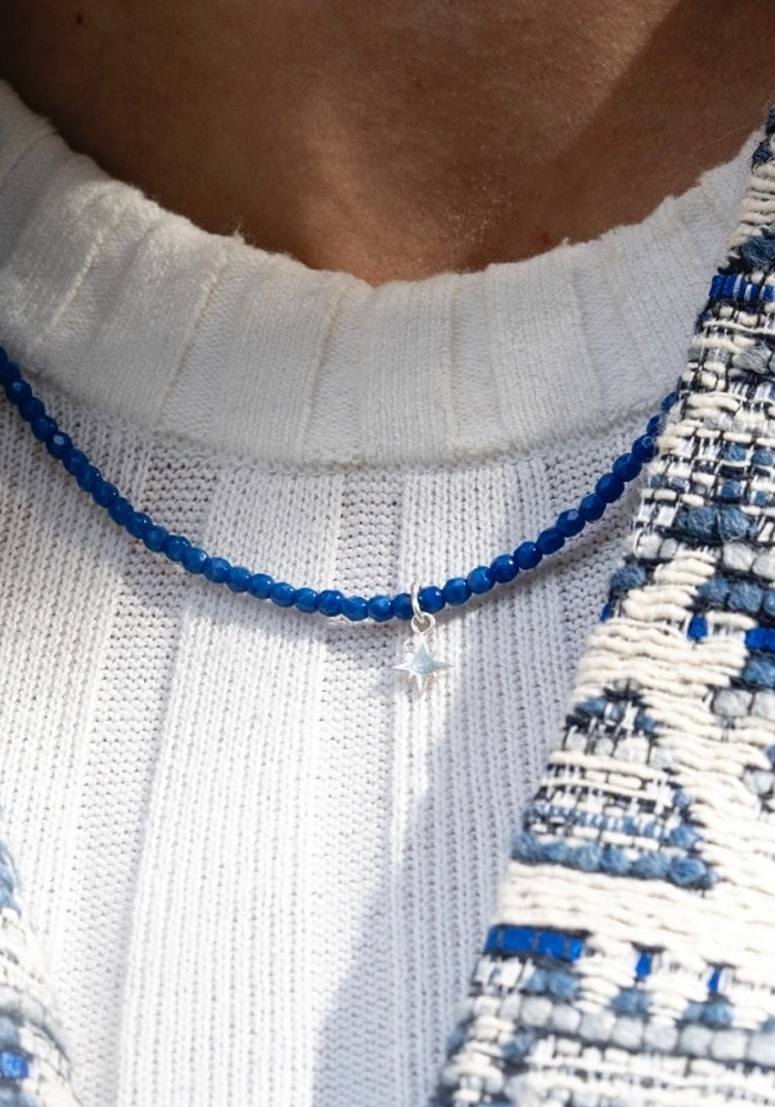 Bracelet 3 Tours Ou Collier Polaire Bleu Majorelle - Têtes Blondes