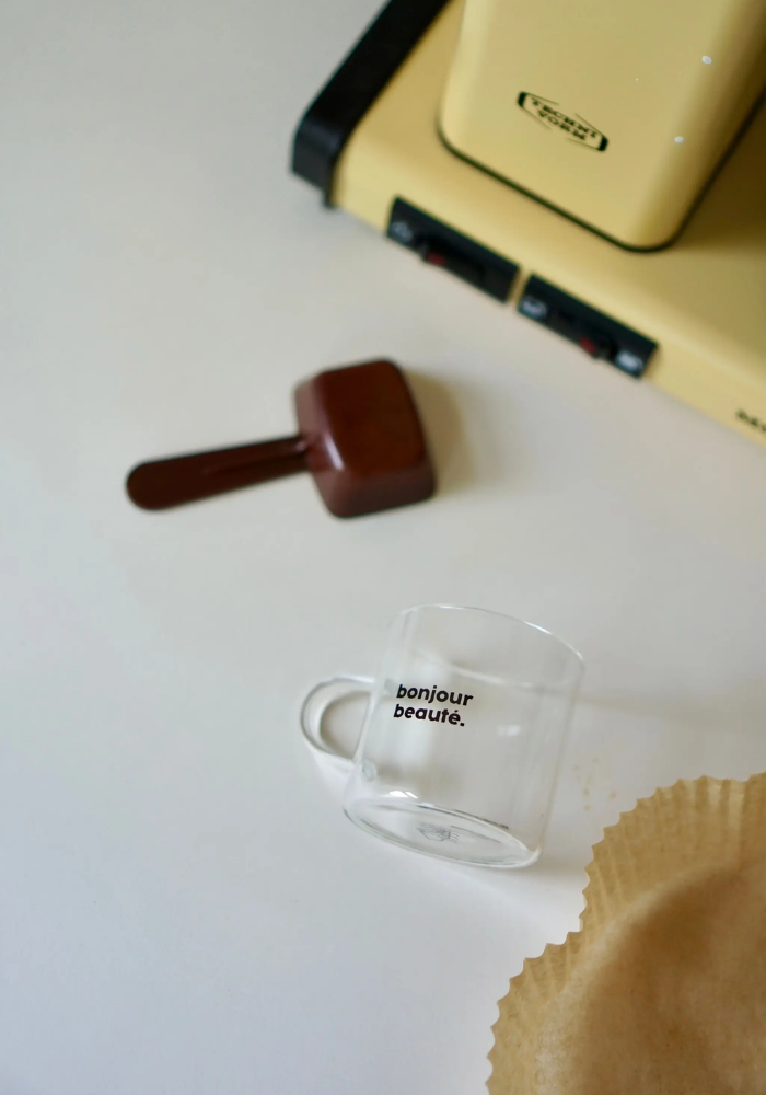 Tasse À Expresso Transparente Bonjour Beauté - Félicie Aussi