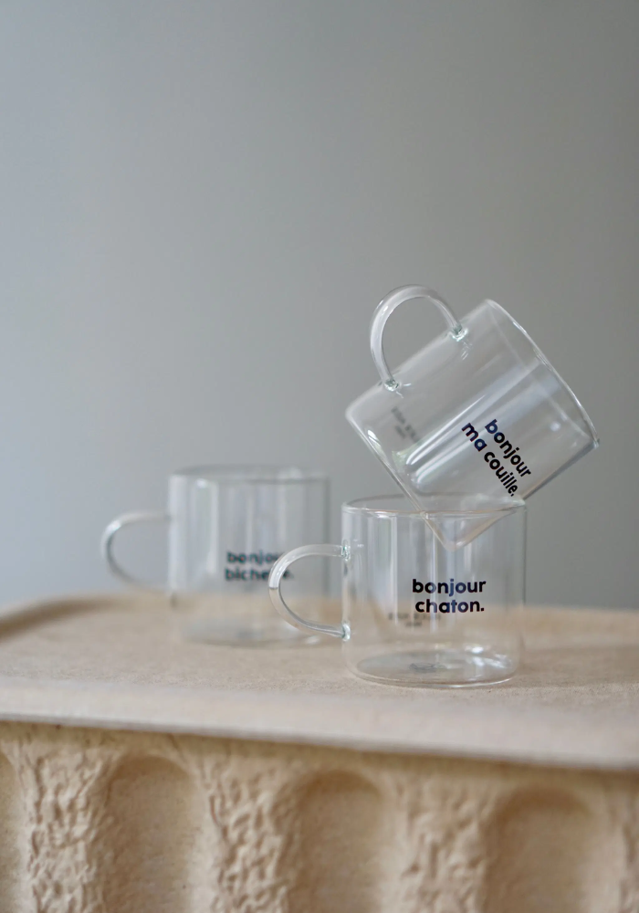 Tasse À Expresso Transparente Bonjour Chaton - Félicie Aussi