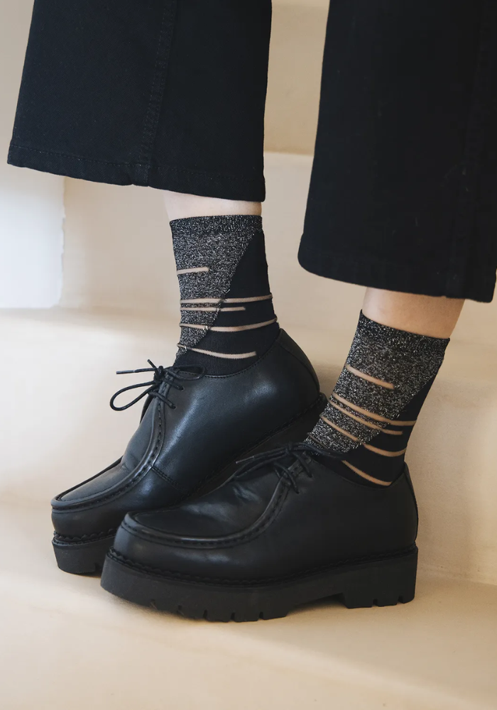 Chaussettes Transparentes Tate Noir - Atelier Saint Eustache