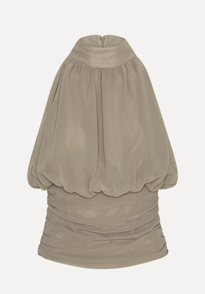 Top Chiffon Ruched Taupe - Rotate