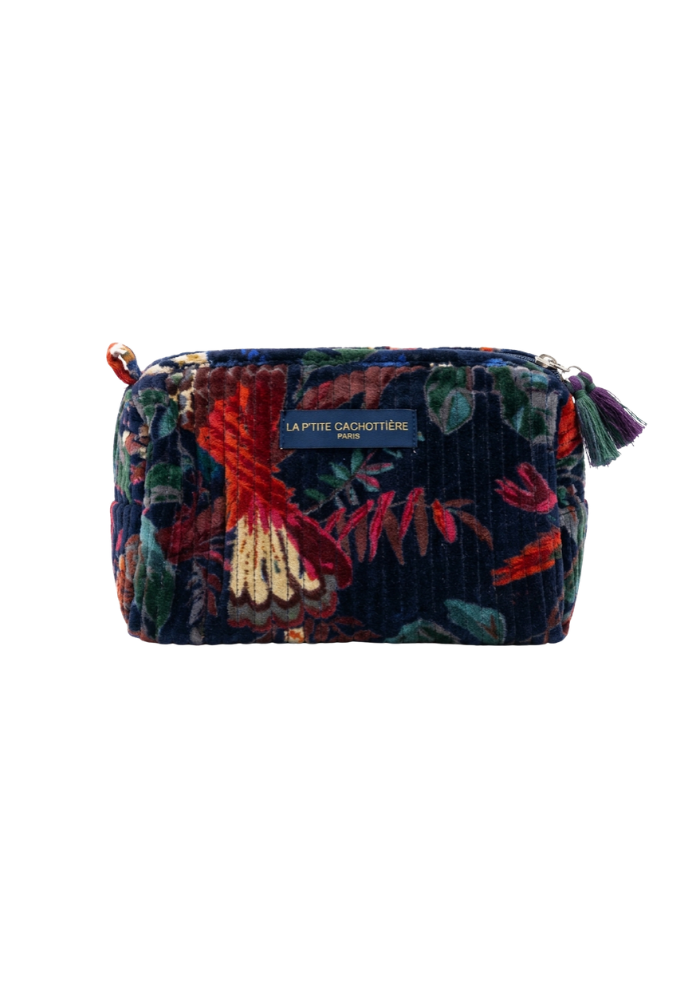 Trousse Velours India Bleu Nuit M - La Petite Cachottière