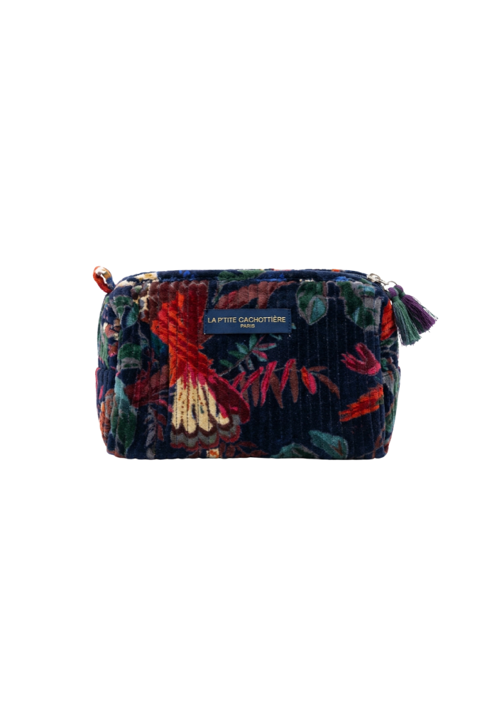 Trousse Velours India Bleu Nuit S - La Petite Cachottière