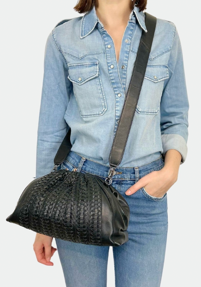 Sac Big Uniq Tressé Black - Sista Paris