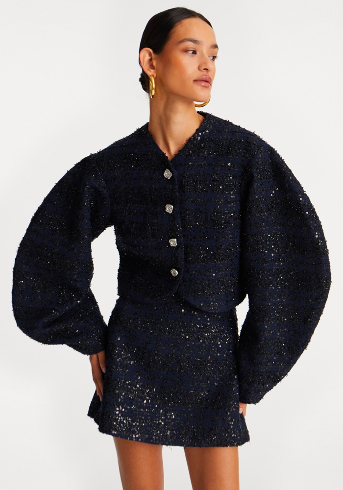 Veste Courte Boucle Dark Blue - Rotate