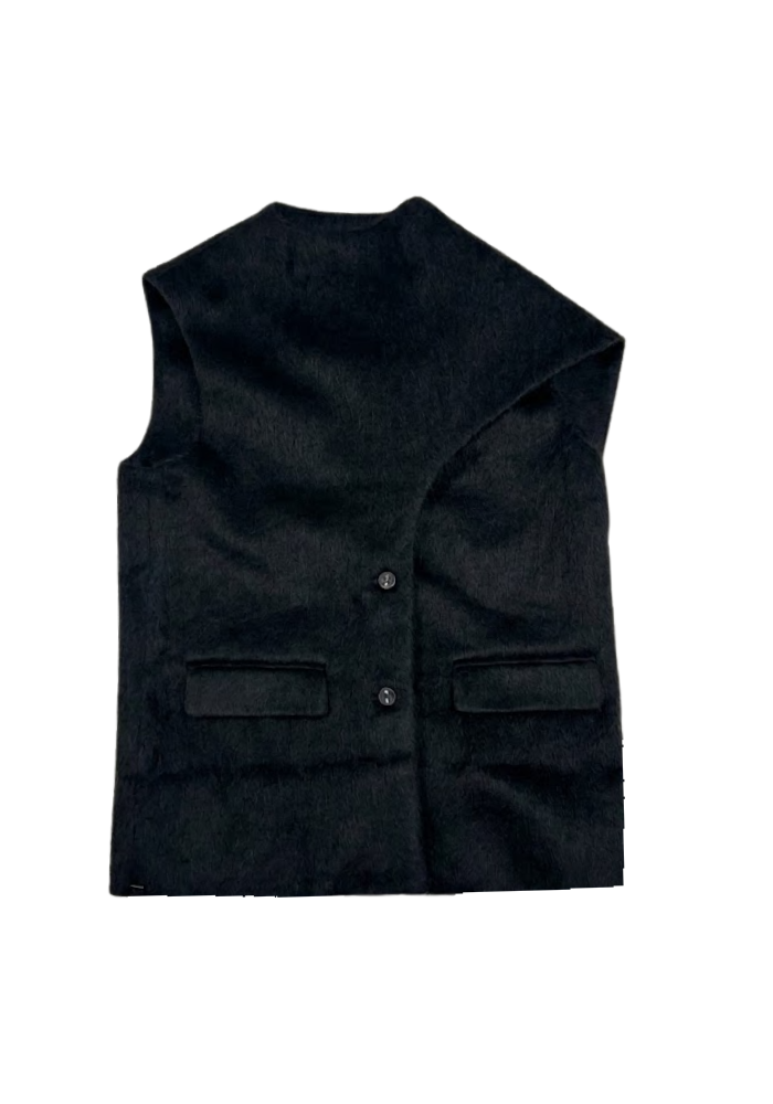 Veste Sans Manche Col Echarpe - Su