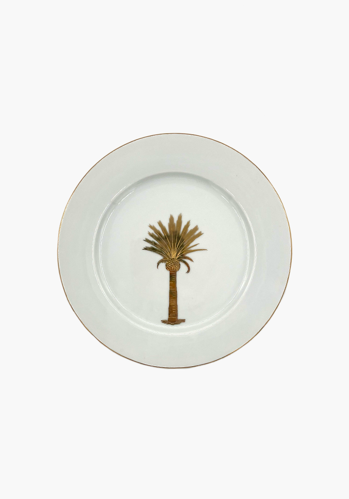 Golden Palm Porcelain Plate