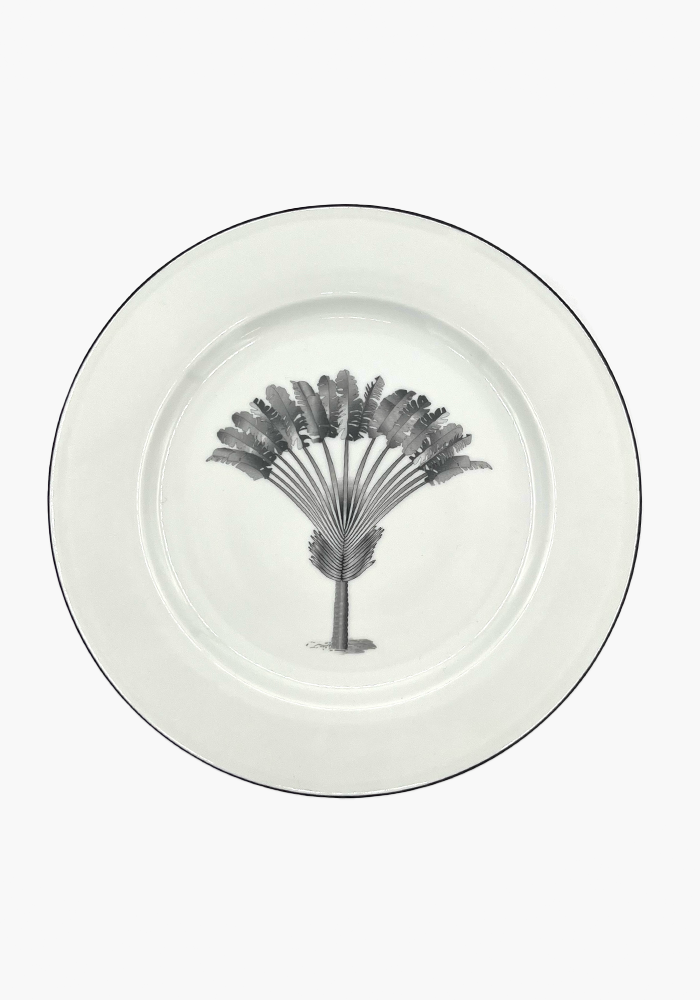 Assiette Grand Modèle En Porcelaine Dattier Noir - Atalus