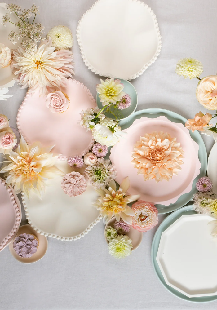 Lot De 8 Assiettes Petit Modèle Crème Dentelées - Meri Meri