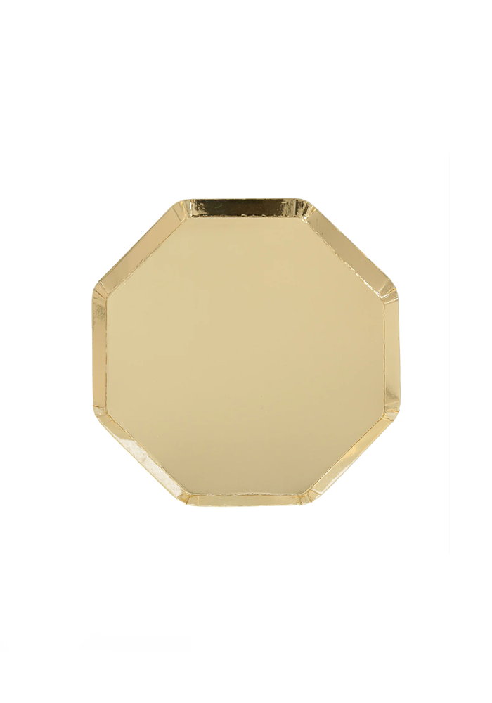 8 Assiettes Dorées Octogonale Petit Modèle - Meri Meri