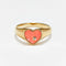 Baby Coral Heart Signet Ring