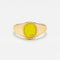 Baby Oval Neon Yellow Signet Ring