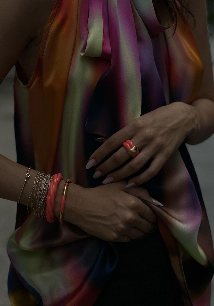 Bague Katt Corail Exclu Blush - Aurélie Bidermann