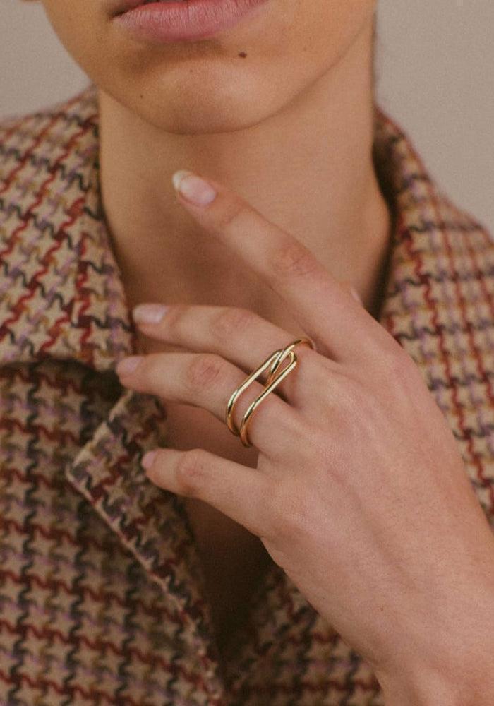 Bague Double L'audacieuse Réversible Vermeil - Mayrena