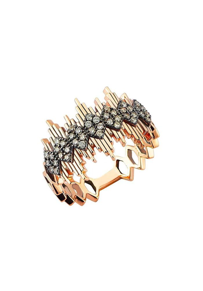Bague "Apex" Diamant Champagne