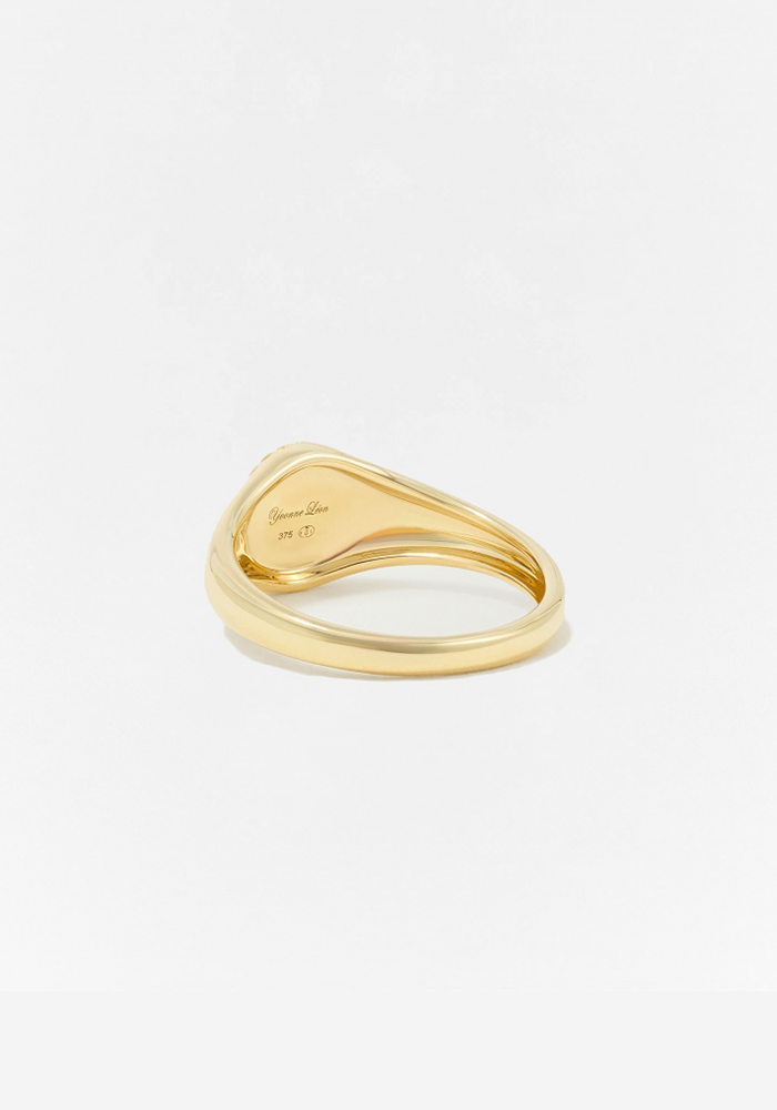 Mini Bague Chevalière Ovale Agate Rouge - Yvonne Léon